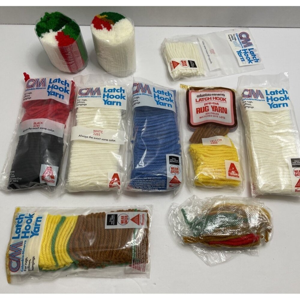 Vintage Latch Hook Rug Yarn Assorted Colors Crafting - NEW (please read)